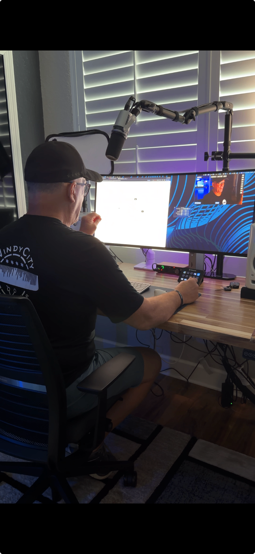 Behind the scenes — recording a daily Shift2Hope devotional in the studio